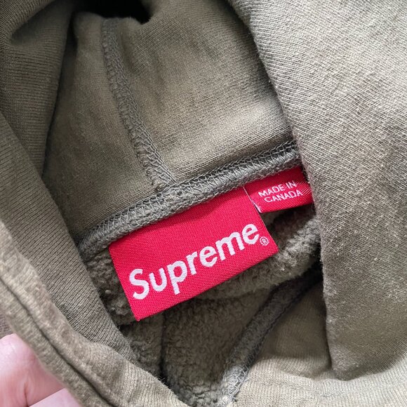 Supreme Cross Box Logo Hooded Sweatshirt - Olive - Picture 3 of 4